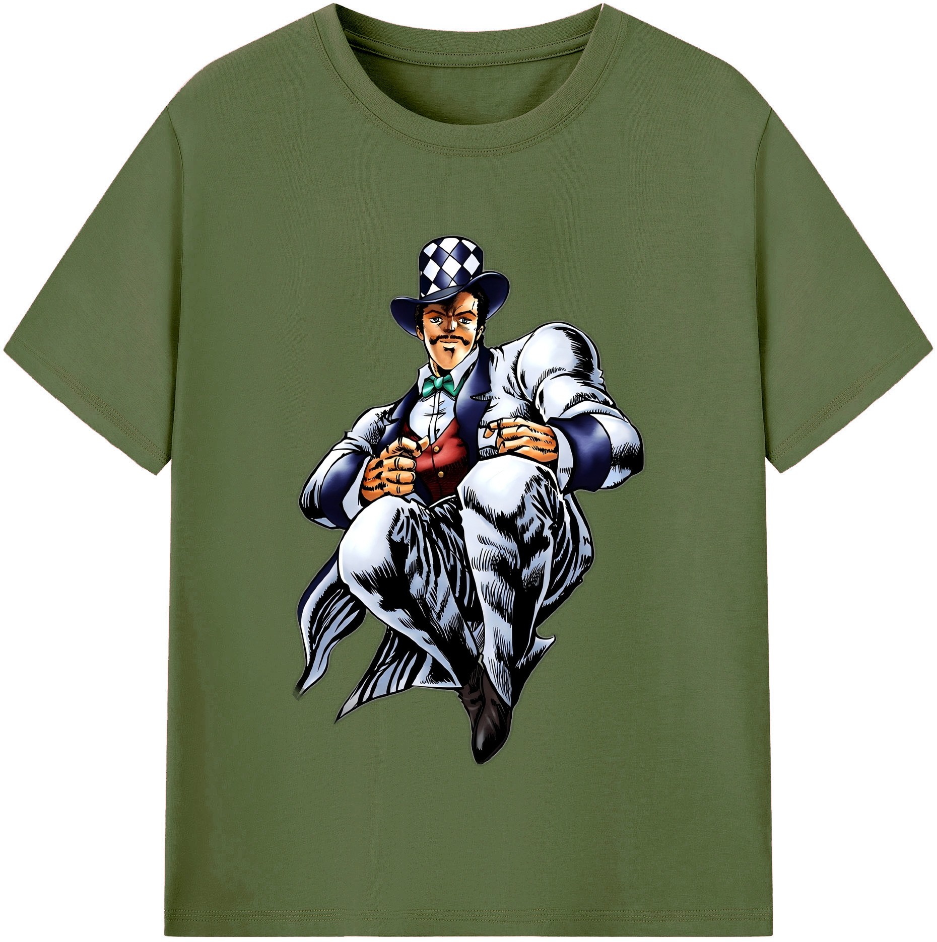 （画像用） ジョジョの奇妙な冒険 ウィル?アントニオ?ツェペリ JoJo's Bizarre Adventure Will Anthonio Zeppeli 綿100％半袖Tシャツ（フロントプリント）